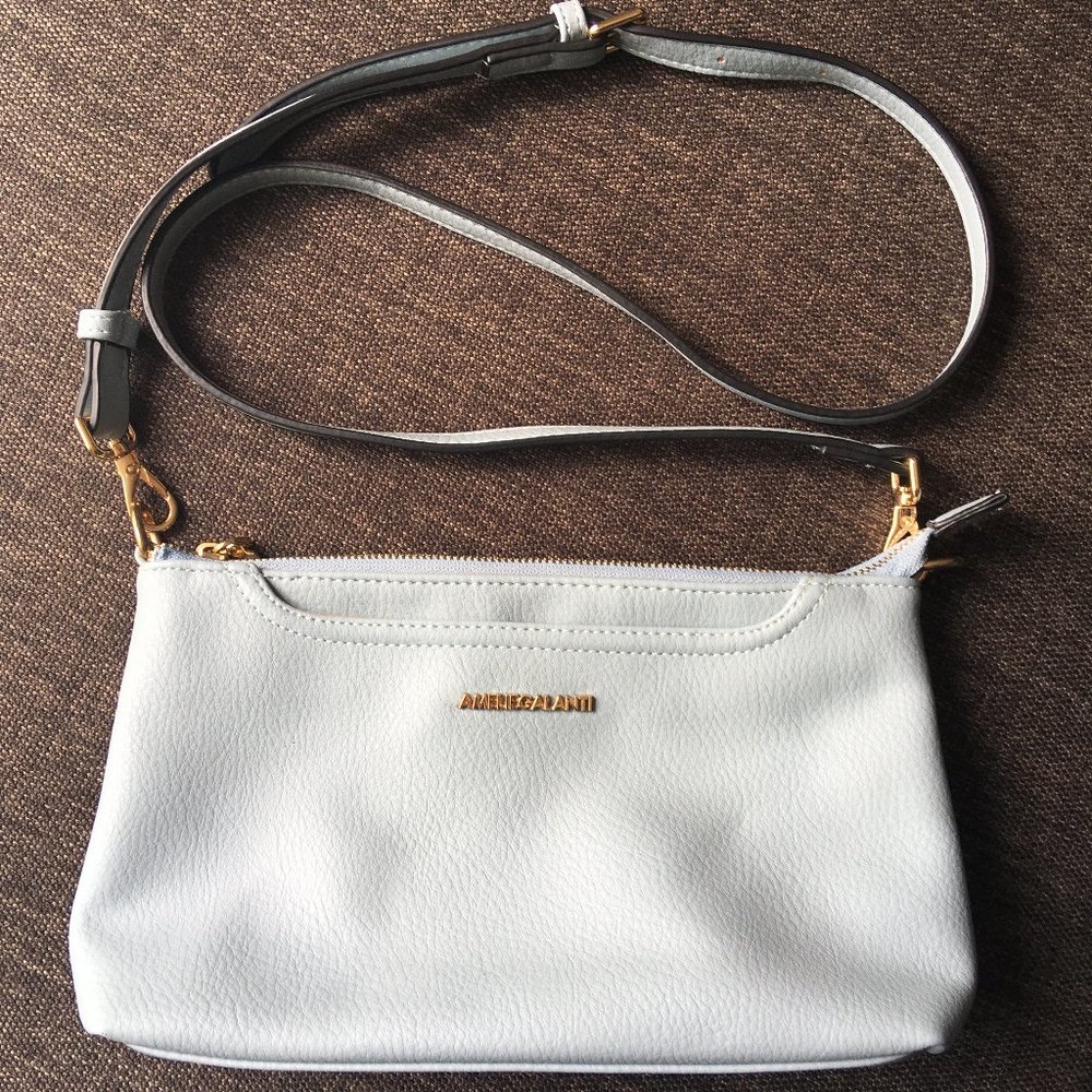 EUC Amelie Galanti PU Leather Crossbody Light Blue